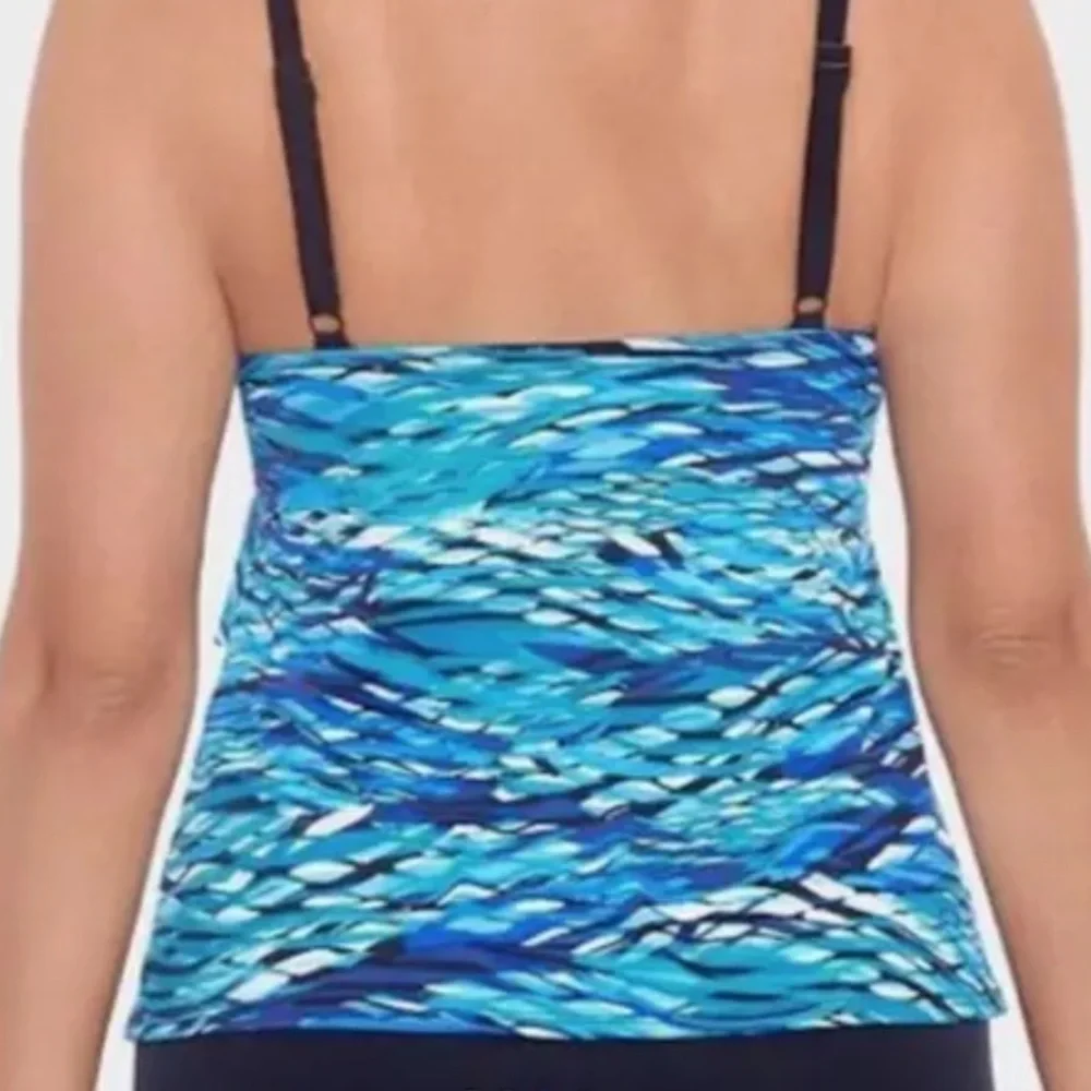 Swim Solutions Longitude Triple Tier Tummy Control Long Torso One-Piece Swimsuit - Picture 5 of 8